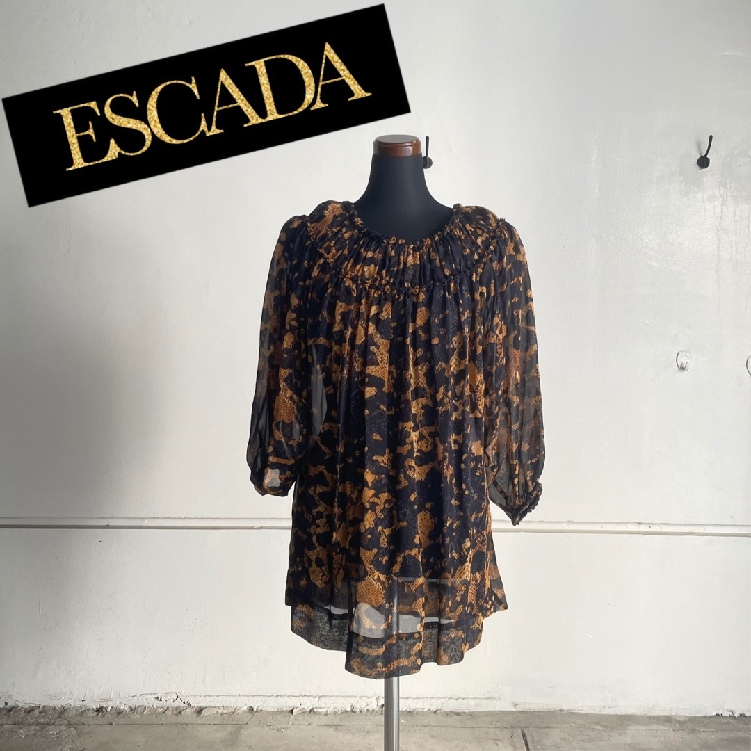 ESCADA - ESCADA エスカーダ パイソン柄 バルーンスリーブブラウス D
