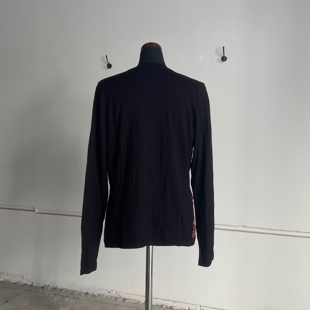 VERSACE - VERSACE スカーフ カーディガン 長袖 ブラック ペイズリー D VERSACE スカーフ カーディガン 長袖 ブラック ペイズリー D