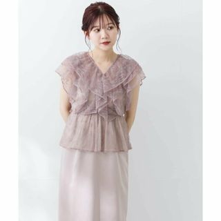 アーバンリサーチロッソ(URBAN RESEARCH ROSSO)の【lavender】kaene レースフリルドッキングドレス(ロングワンピース/マキシワンピース)