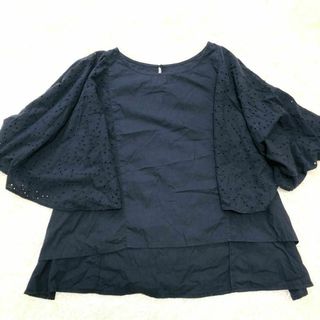 チャオパニックティピー(CIAOPANIC TYPY)のチャオパニックティピー レースポンチョブラウス 無地 フリーサイズ ブラック □(シャツ/ブラウス(半袖/袖なし))
