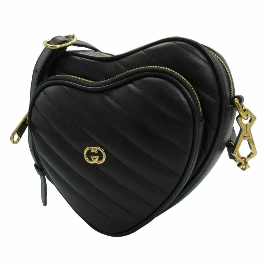 GUCCI - 【新品】グッチ 751628 (ブラック) バッグ ショルダーバッグ GUCCI インターロッキングG ハート ミニ ショルダー 斜め掛け ブティックライン レディース
