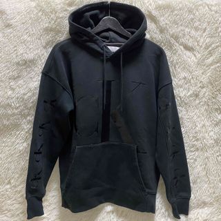 カルバンクライン(Calvin Klein)のカルバンクライン　パーカー　Sサイズ　ブラック 袖プリント(パーカー)