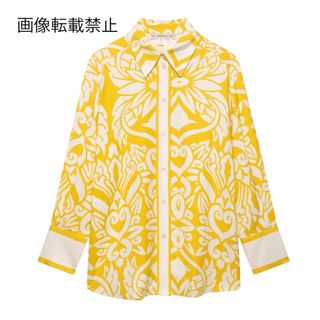 🐹3月新作🌸16770◆yellom レトロ 柄 シャツ ブラウス(シャツ/ブラウス(長袖/七分))