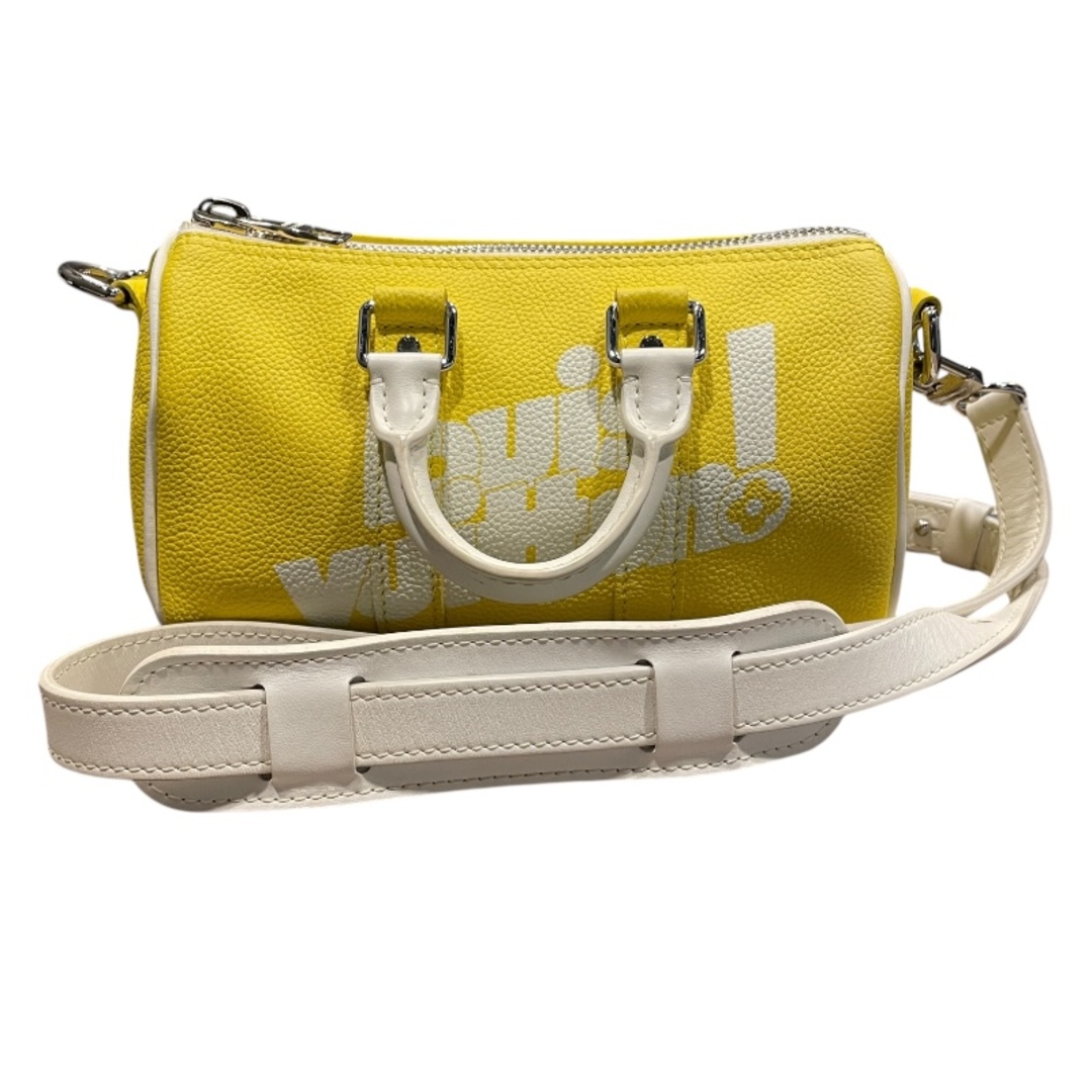 LOUIS VUITTON - 　ルイ・ヴィトン LOUIS VUITTON キーポルXS M80842 イエロー　SV金具 レザー メンズ ショルダーバッグ