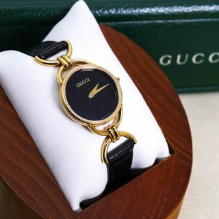 GUCCI - 稼働 GUCCI 腕時計 6000.2.L ブラック 純正レザー 1288 GUCCI - 稼働 GUCCI 腕時計 6000.2.L ブラック 純正レザー 1288