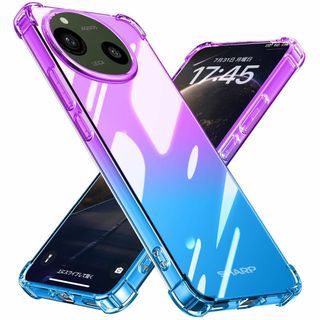 AQUOS R9 用 ケース クリア 耐衝撃 グラデーション色 SH-51E カ(その他)