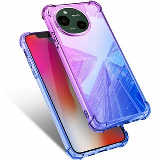 AQUOS R9 ケース クリア SH-51E カバー 耐衝撃 薄型 グラデーシ(その他)