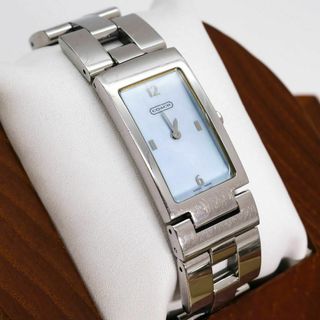 コーチ(COACH)の稼働 COACH 腕時計 ブルーシェル文字盤 クォーツ 新品電池 p(腕時計)