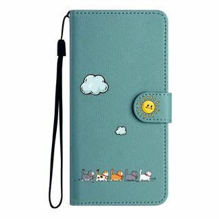 ALSDKEZI Sharp AQUOS R9 ケース 手帳型 可愛い 猫柄 ア(その他)