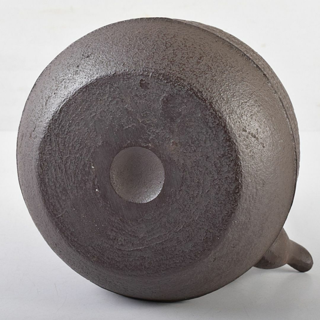 茶道具 釜師 橋本辰敏作 亀甲文 鉄瓶 鉄釜 共箱 D R8667B