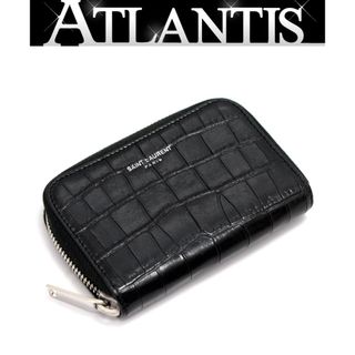 極美✨サンローラン チラつく 二つ折り財布 ロゴ刻印 クロコ型 極美✨サンローラン チラつく 二つ折り財布 ロゴ刻印 クロコ型