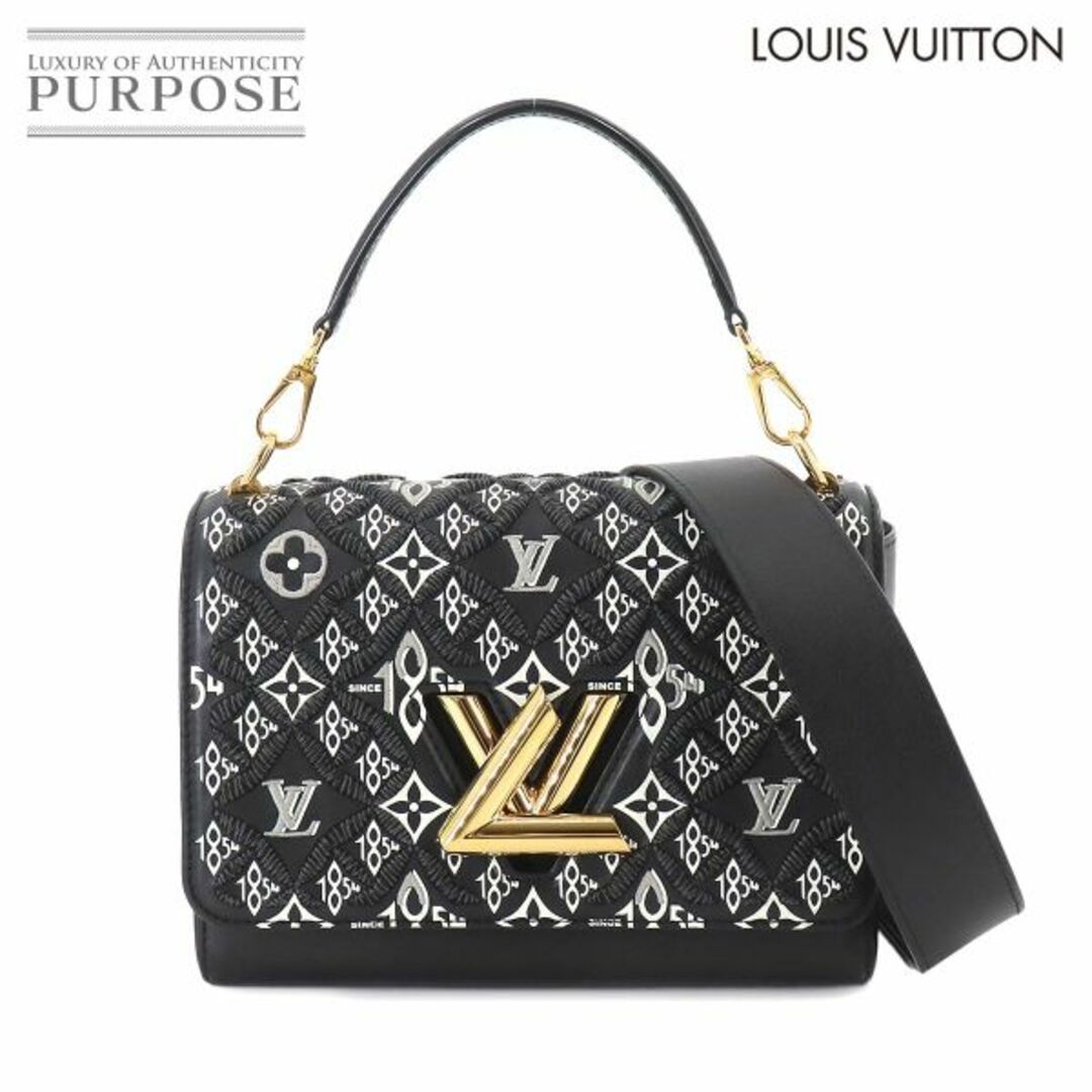 LOUIS VUITTON - ルイ ヴィトン LOUIS VUITTON Since 1854 ツイスト MM 2way ハンド ショルダー バッグ レザー ブラック ホワイト M57442 RFID VLP 90249969