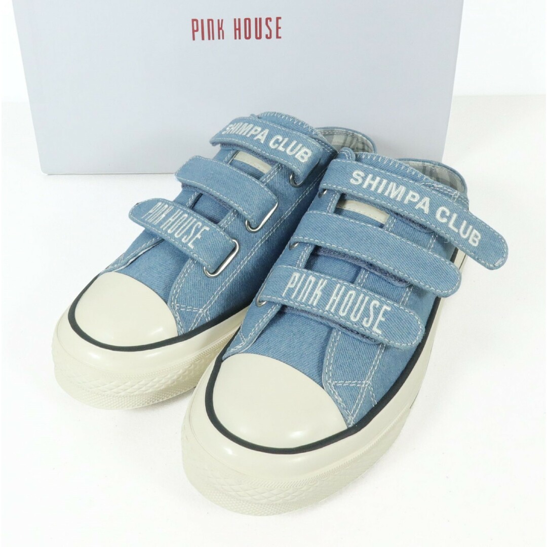 PINK HOUSE - 【新品・定価17600円】ピンクハウス★2023夏カタログ掲載♪スリッポン スニーカー サイズL  ブルー系 k3360