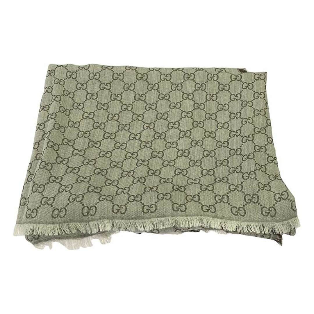 GUCCI / グッチ | GG柄 大判 ウール シルク ストール | ブラウン
