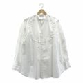 【美品】 manon / マノン | フリル装飾 バンドカラー シャツ ブラウス | 0 | White | レディース