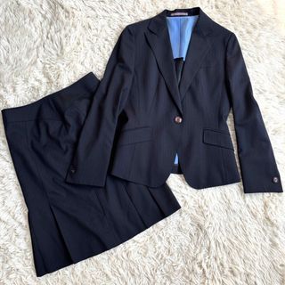 AOKI - アオキ LES MUES スーツ ネイビー チェック S SS AOKI - アオキ LES MUES スーツ ネイビー チェック S SS