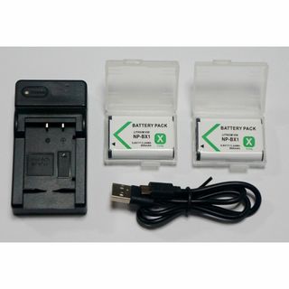 USB充電器 + NP-BX1 互換バッテリー2個(その他)
