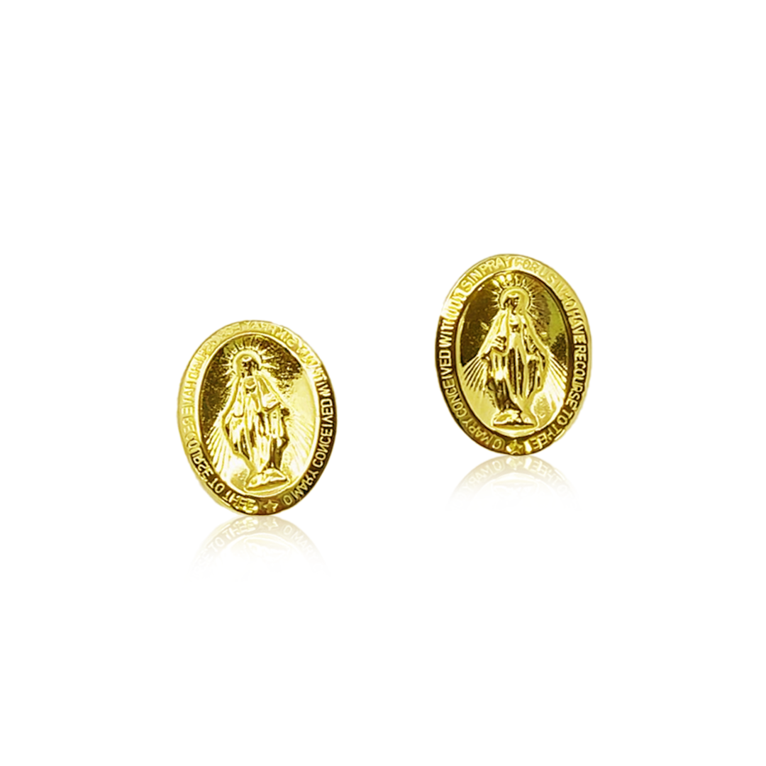 K18 YG Virgin Mary Stud メアリー レディース イヤリング