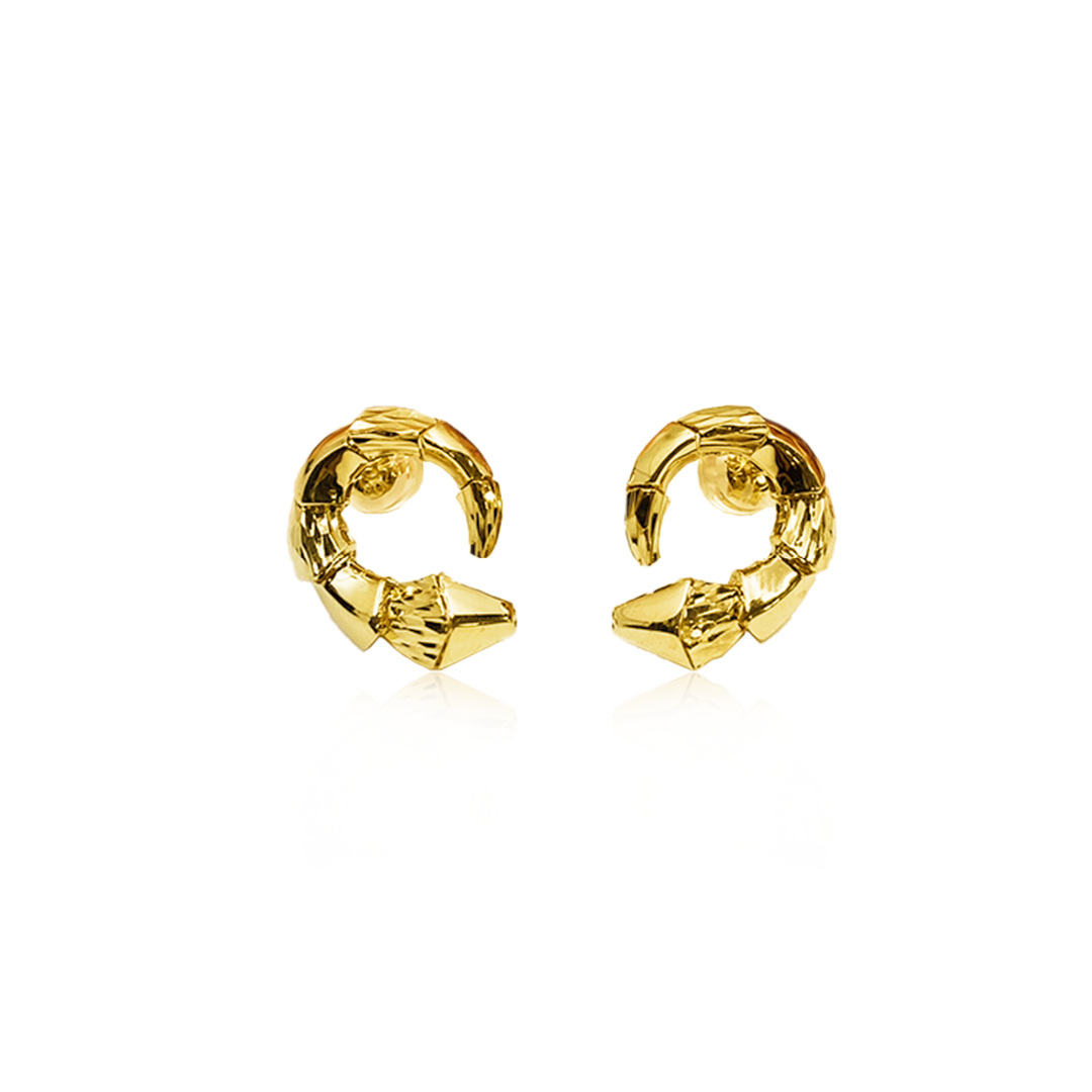 K18 YG Snake Tail Style Stud レディース イヤリング