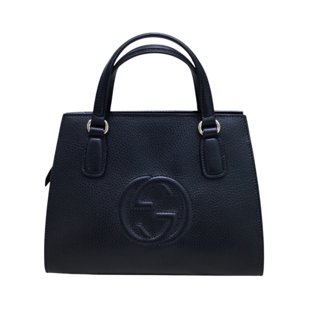 GUCCI - 　グッチ GUCCI ソーホー2WAY　ハンドバッグ ブラック レザー レディース ハンドバッグ