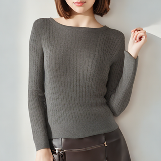 ザショップティーケー(THE SHOP TK)のTHE SHOP TK ケーブルニット　グレー　レディース(ニット/セーター)