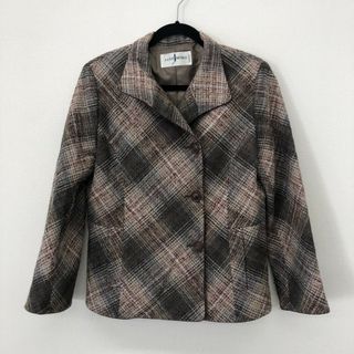 【JANE MORE】ジェーンモア　アウター　コート　ショート　ジャケット　灰色系 ピンク系　サイズ13　チェック柄　レディース(その他)