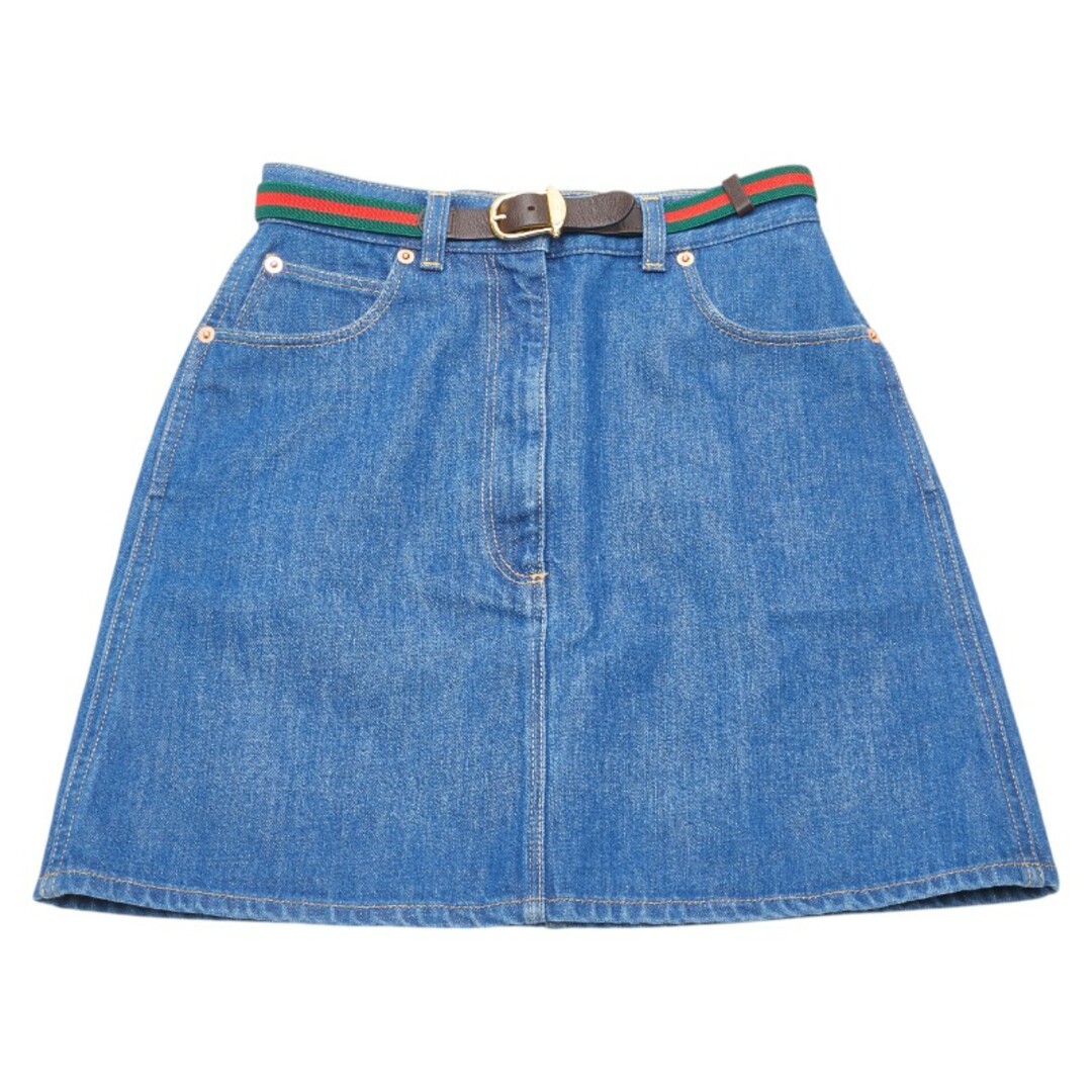 GUCCI - 美品 グッチ ベルト付き スカート サイズ:36 コットン GUCCI - 美品 グッチ ベルト付き スカート サイズ:36 コットン