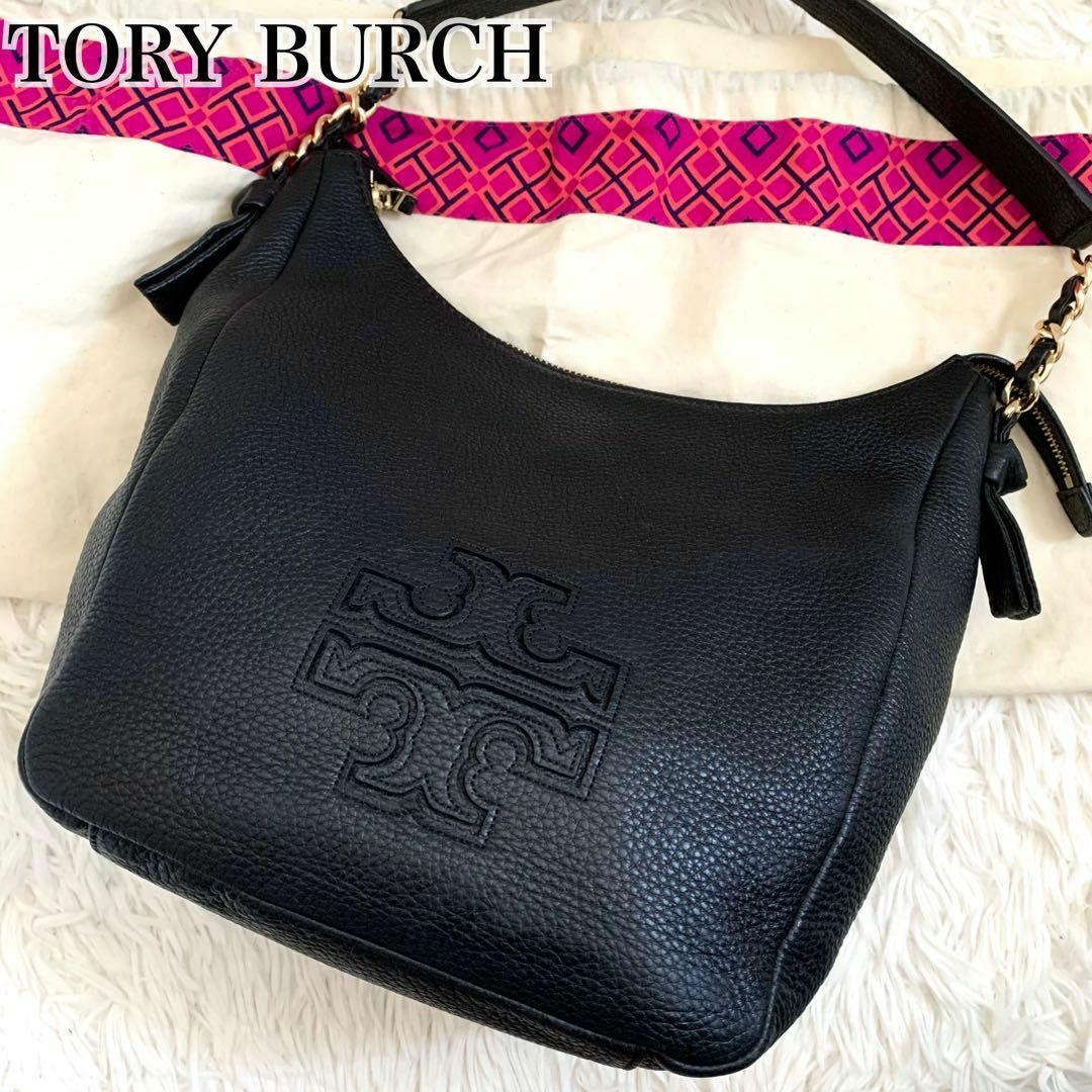 Tory Burch - 極美品✨トリーバーチ ショルダーバッグ ハーパー チェーン レザー 黒 袋付き
