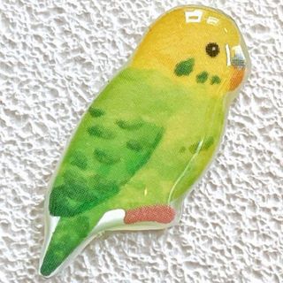 セキセイインコ　インコ　可愛い　ピンバッジ　鳥　アンブレラマーカー　ブローチ(ブローチ/コサージュ)