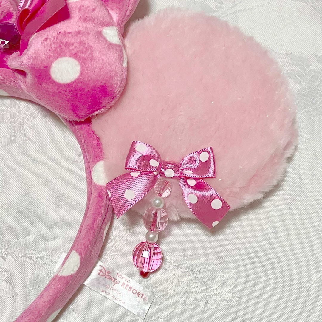 ディズニー ミニー 水玉 イヤリング カチューシャ ピンク ラメ ディズニー ミニー 水玉 イヤリング カチューシャ ピンク ラメ
