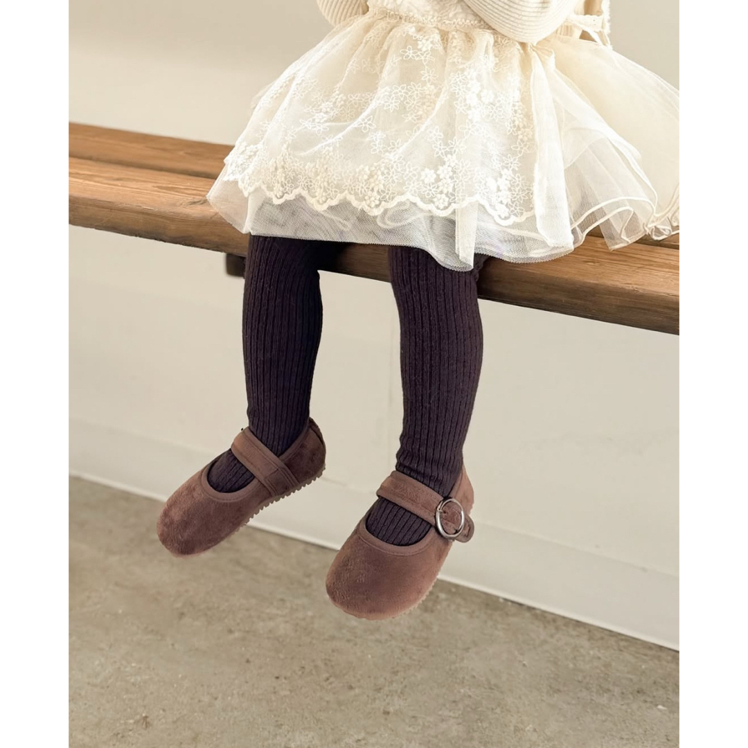 韓国女の子 ブラウン靴13 キッズ/ベビー/マタニティのベビー靴/シューズ(~14cm)(スニーカー)の商品写真