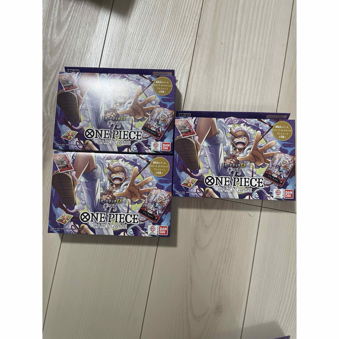 ONE PIECE(ワンピース)のスタートデッキEX ギア5 3個セット エンタメ/ホビーのトレーディングカード(Box/デッキ/パック)の商品写真