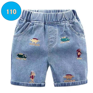 恐竜柄ハーフパンツ 110cm デニム 子供　大人気　ワイド　キッズ　韓国(パンツ/スパッツ)