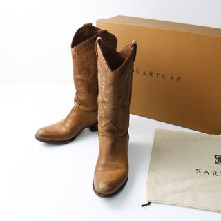 SARTORE - 37.5 SARTORE ウエスタン ロングブーツ 黒 24.5 SARTORE - 37.5 SARTORE ウエスタン ロングブーツ 黒 24.5