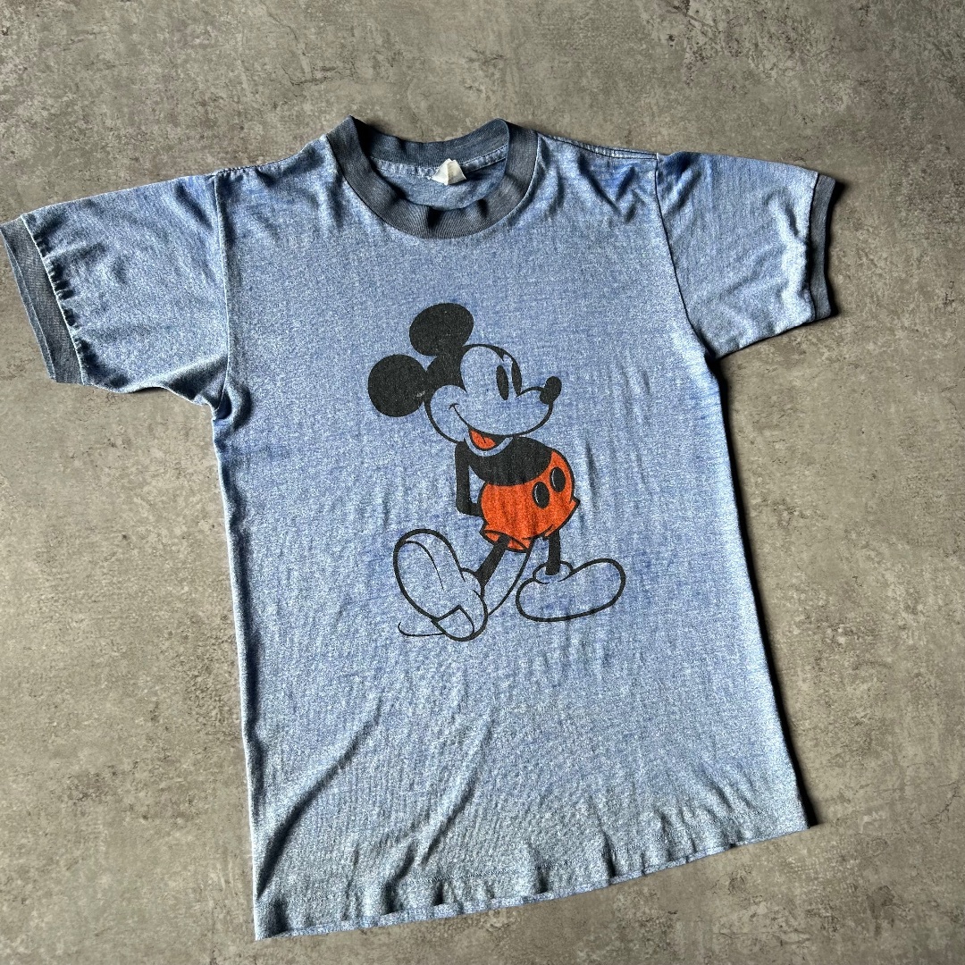 ミッキーマウス - 80s ミッキー リンガーtシャツ USA製 霜降り