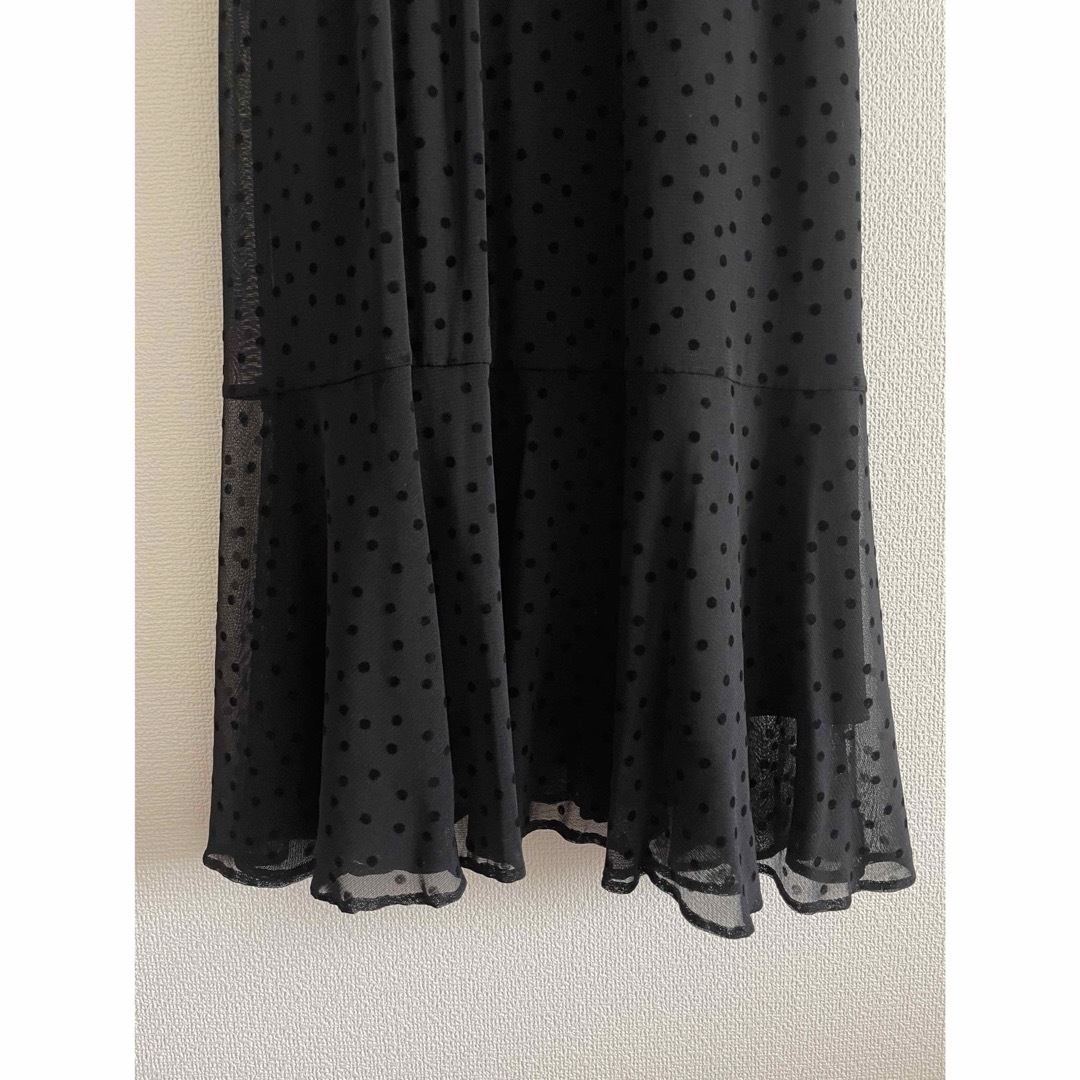 美品】ships/little blackドットチュールロングワンピース 美品】ships/little blackドットチュールロングワンピース