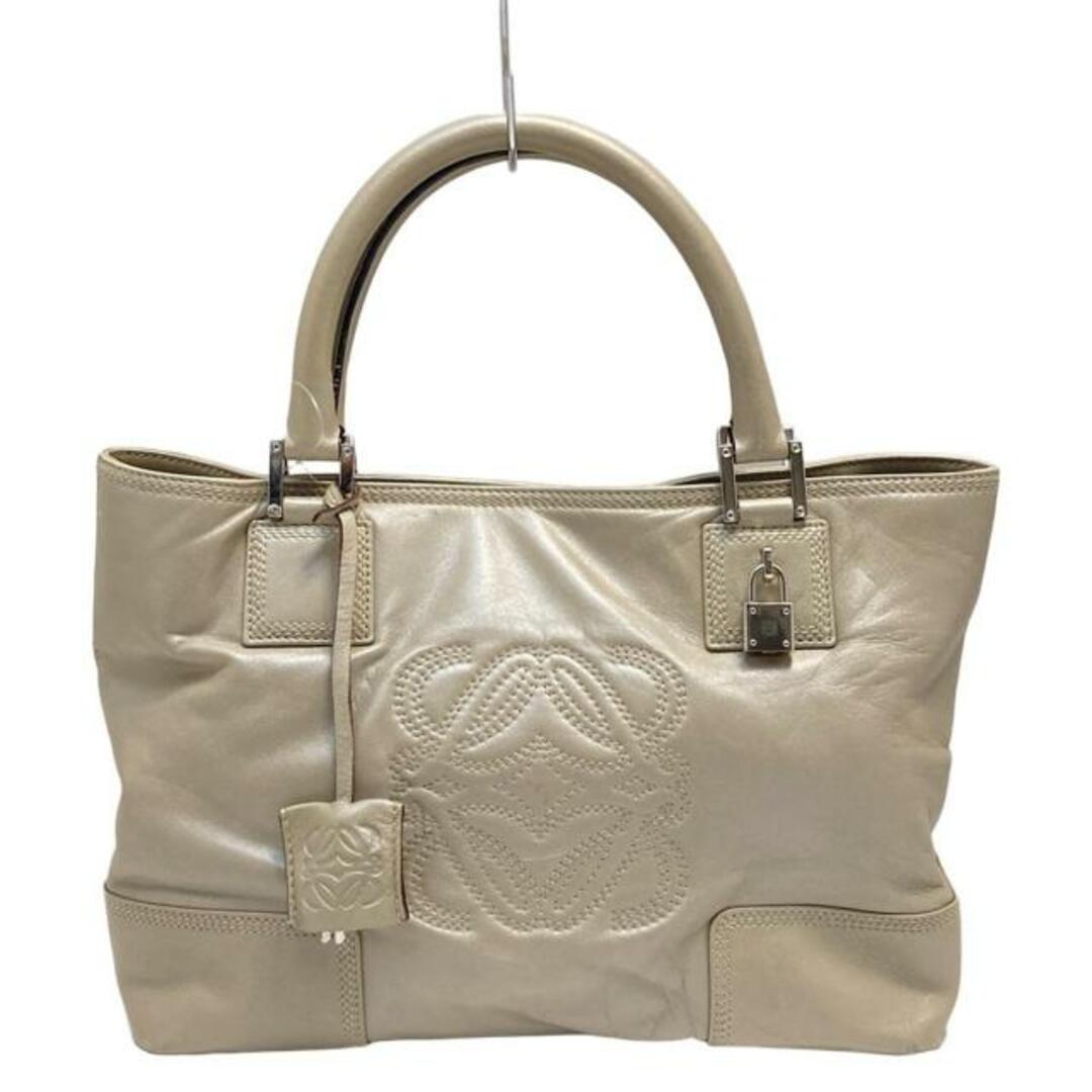 LOEWE - LOEWE(ロエベ) トートバッグ アマソナ フスタ ベージュ レザー