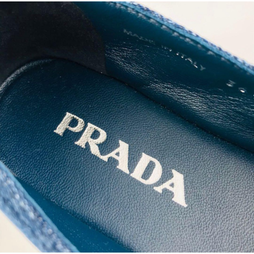 PRADA - 新品未使用☆プラダ・デニム地 レザー エンボスロゴ PRADA - 新品未使用☆プラダ・デニム地 レザー エンボスロゴ