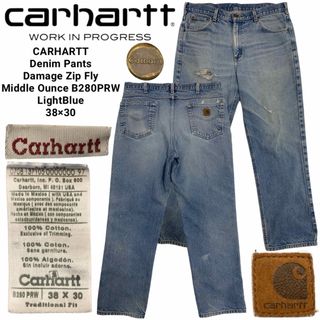 carhartt - 【630】カーハート ビッグワイドデニムパンツ 革 carhartt - 【630】カーハート ビッグワイドデニムパンツ 革