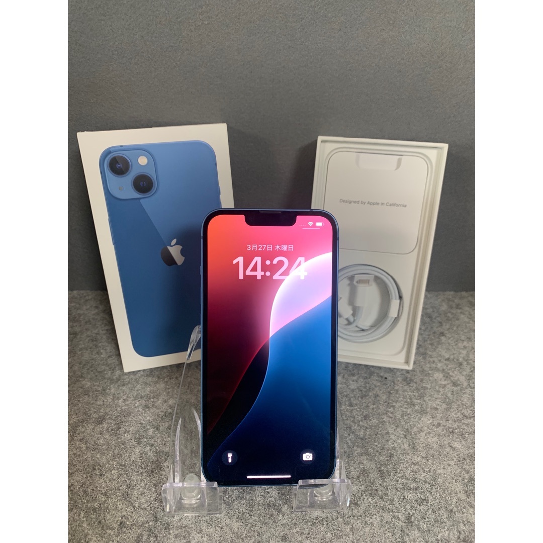 iPhone - 美品 国内版 SIMフリー iPhone13 128GB ブルー色