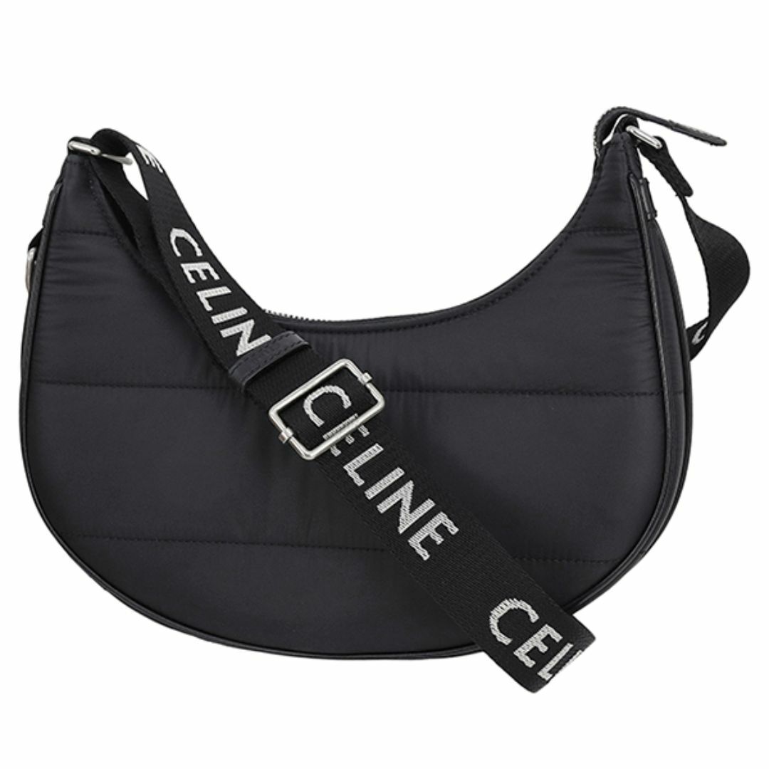 CELINE - セリーヌ アヴァ ミディアム トートバッグ 肩掛けバッグ ナイロン カーフレザー ブラック シルバー ユニセックス 未使用 8789