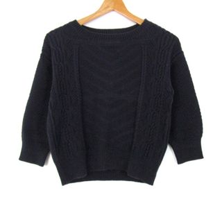 ランバンオンブルー(LANVIN en Bleu)のランバンオンブルー セーター 七分袖 トップス レディース 38サイズ ネイビー LANVIN en Bleu(ニット/セーター)