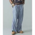 【BLUE】【FREE】maturely / Linen Blend Work Easy Pants