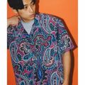 【PURPLE】【M】BEAMS / プリント ルーズ オープンカラーシャツ