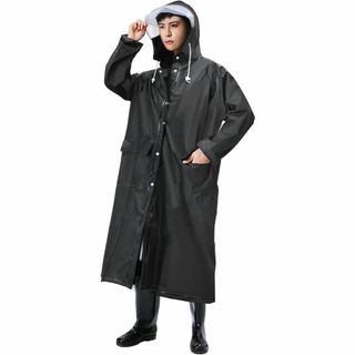 新品】レインコート 自転車 リュック対応 雨ガッパ　ブラック　Lサイズ　男女兼用(ノーカラージャケット)