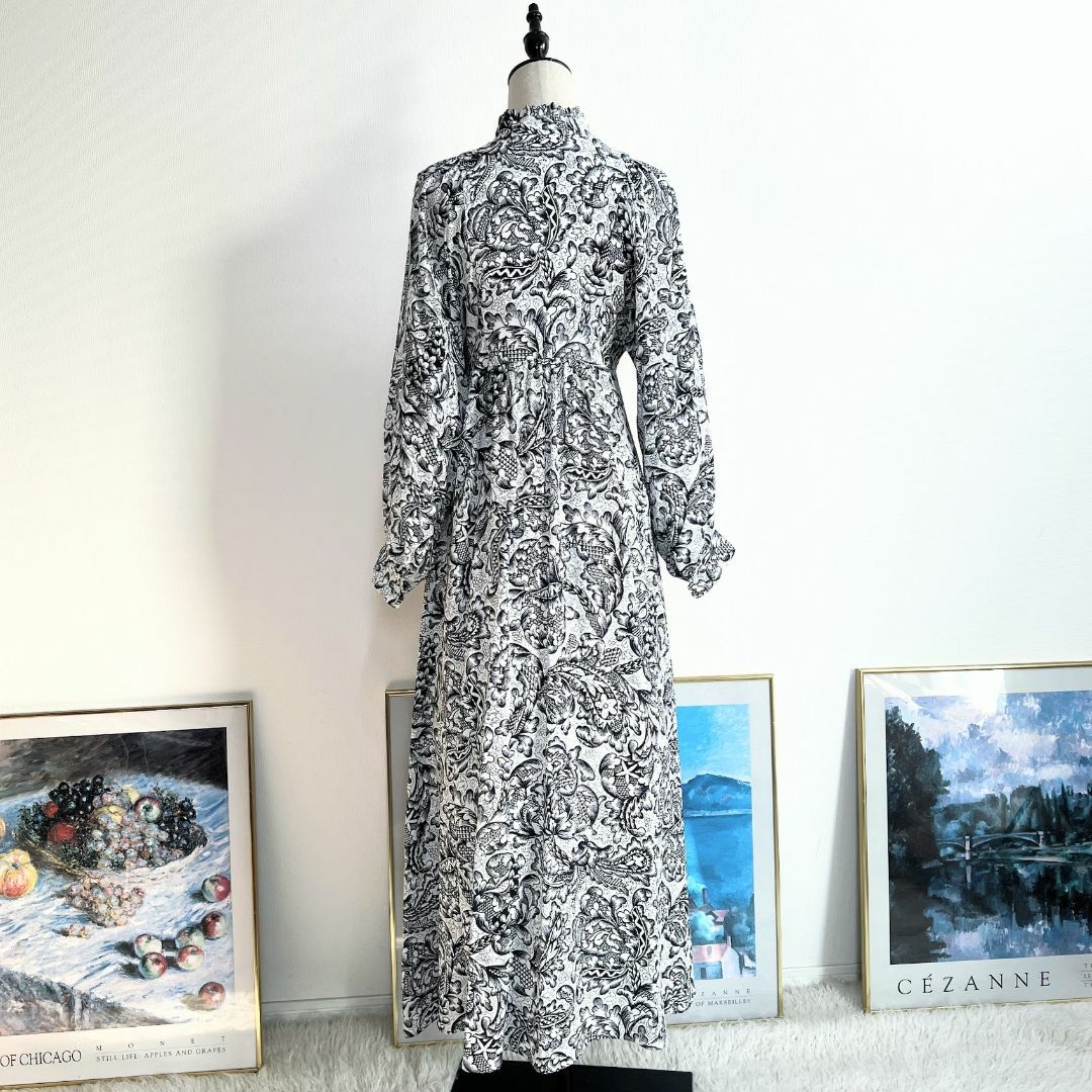 未使用☆MAXMARA☆シルク100☆ボタニカル☆ロングワンピース