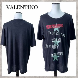 VALENTINO(Tシャツ/カットソー(半袖/袖なし) ・ ブラック/黒色 VALENTINO(Tシャツ/カットソー(半袖/袖なし) ・ ブラック/黒色