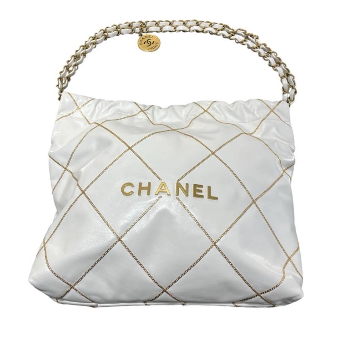 CHANEL - 　シャネル CHANEL CHANEL22スモールハンドバッグ AS3260 ホワイト　GD金具 シャイニーカーフ レディース ハンドバッグ
