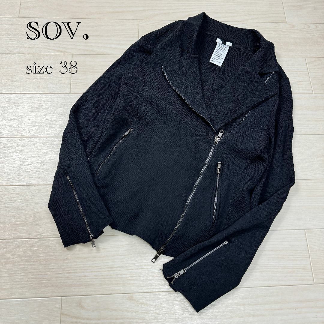 Sov. - Sov. ダル糸ミラノリブライダースジャケット AKKOコラボ　黒　38