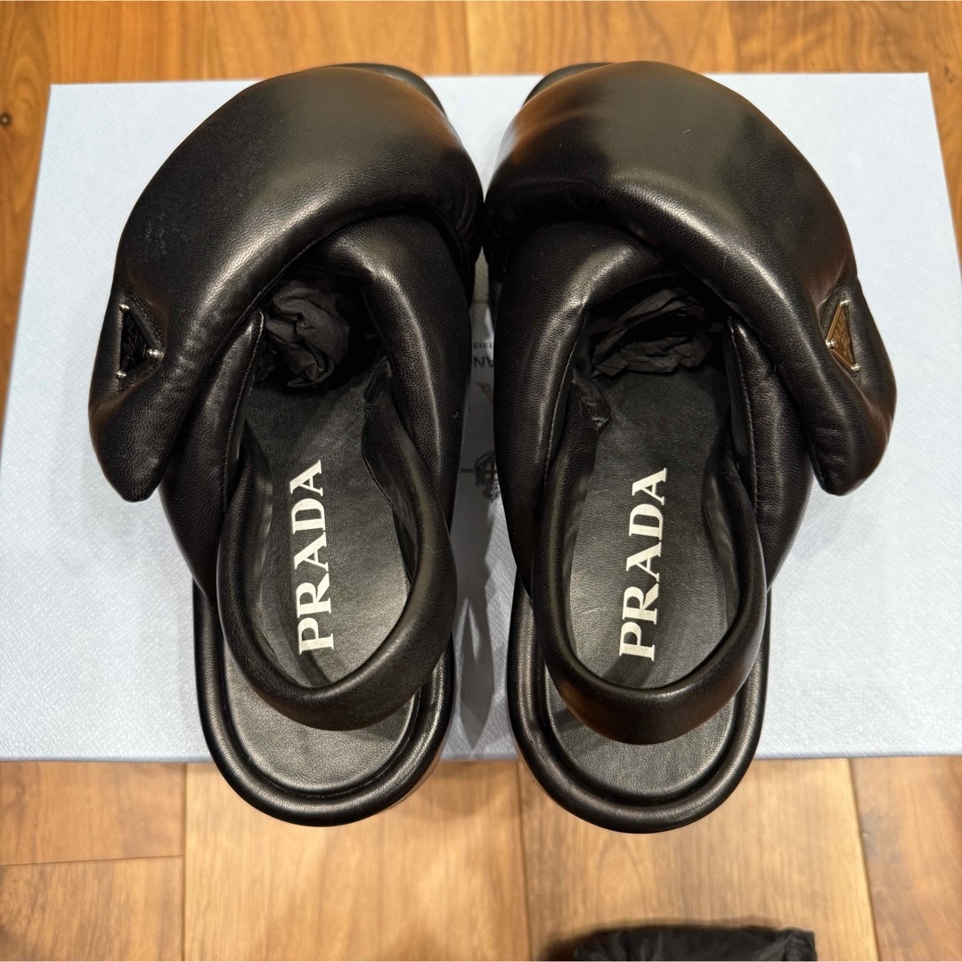 PRADA - 【新品】PRADA プラダ ナッパレザー ヴェッジサンダル PRADA - 【新品】PRADA プラダ ナッパレザー ヴェッジサンダル